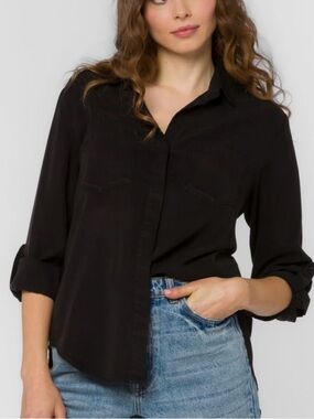 Velvet Heart Black Button-Down Shirt NWT